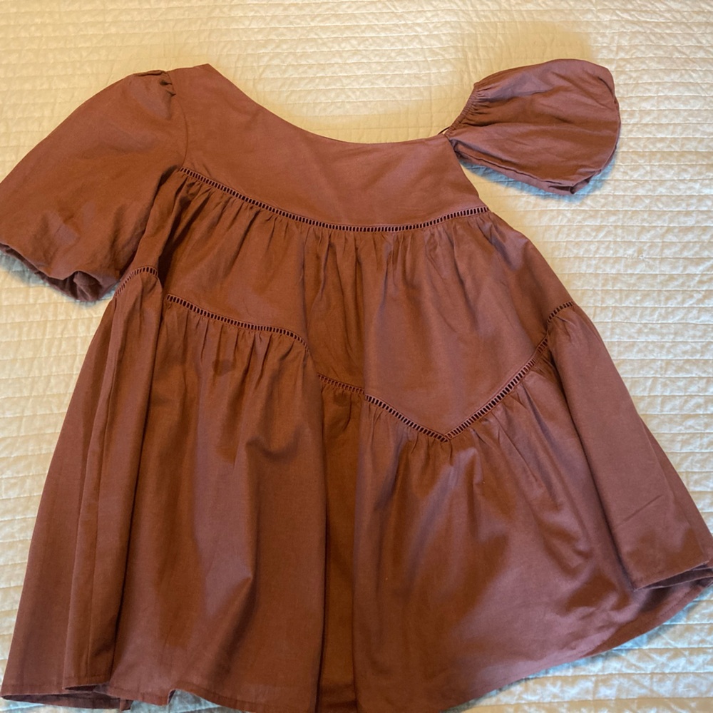Altar'd State Brown Asymmetrical Mini Dress Sz Small